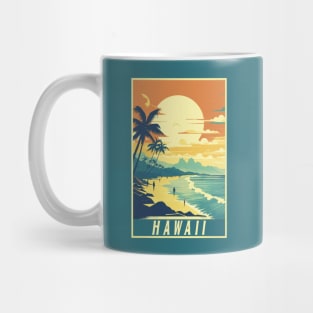 Hawaii Vintage Retro Travel Poster Mug